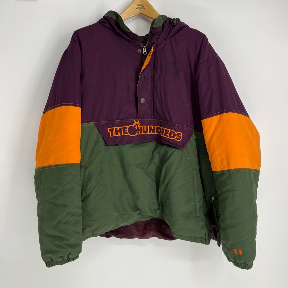 The Hundreds Colorblock Coat Men Oversized Size 2XL Heavyweight Zip Up Jacket